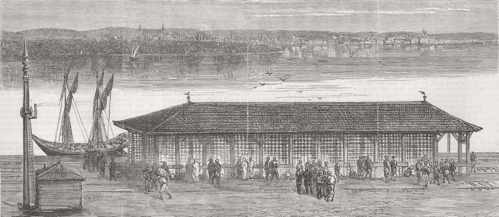 ROMANIA. -Giurgiu from Rousse 1877 old antique vintage print picture